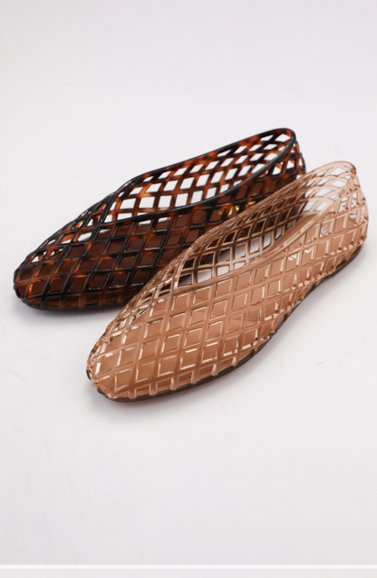 Woven Cage Jelly Ballet Flats USER-S