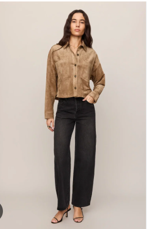 All Day Cropped Suede Jacket AJ253339