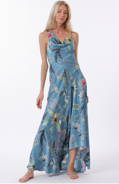 Asymmetrical Wrinkled-effect Maxi Dress  DJ32523X