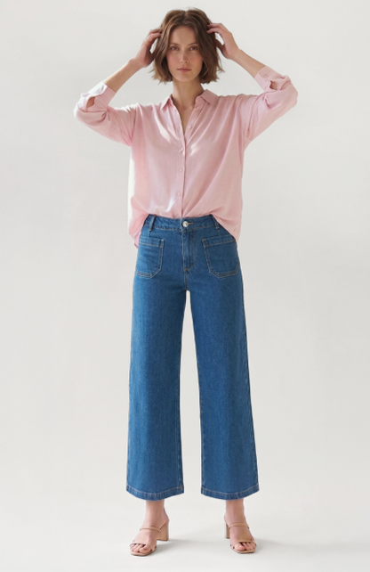 Medium Wash Ankle Cropped Jeans  BL0006