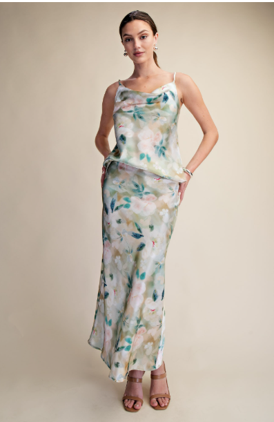 Waist Elastic Band Midi Skirt  S9003