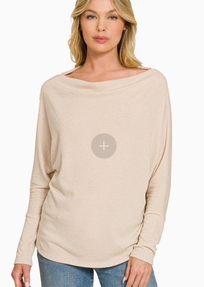 Hacci Dolman Boat Neck Top  HW-2760Y