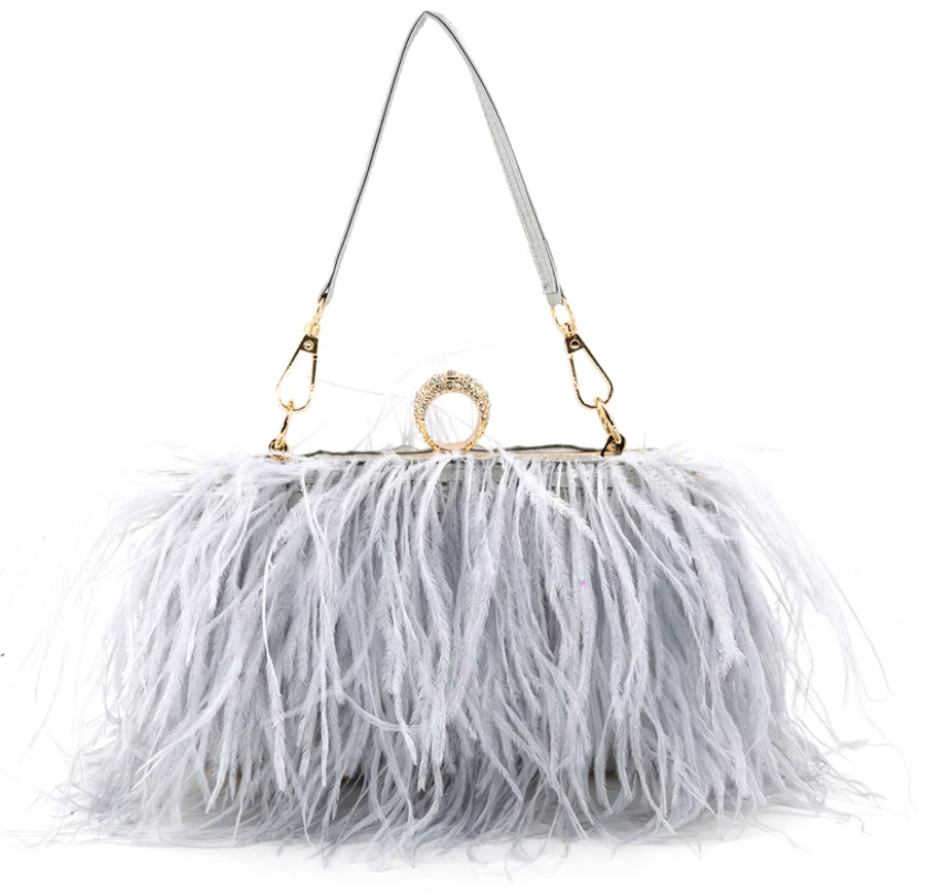 2501 BC Feathers Evening Clutch