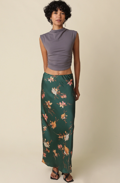 Alexis Floral Maxi Satin Skirt 2605-251LSY