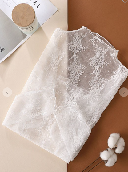 Sheer Lace Long Sleeve Top JN24P010T