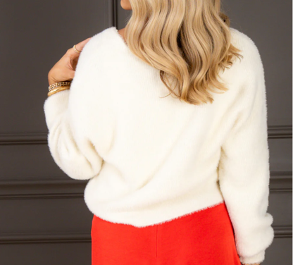 Sadira Fluffy Cardigan Warm White ZW254545