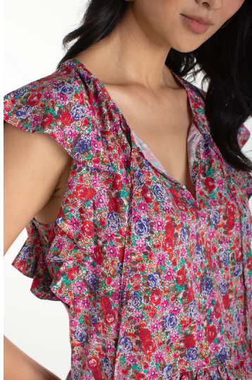 Flutter Sleeve Peplum LM8K65PW3P43