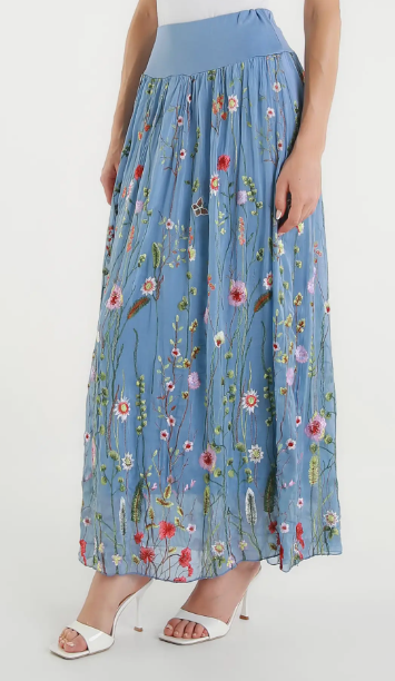 Sable Garden Silk Skirt (SL202G)