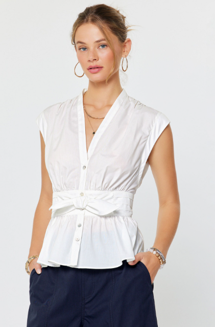 Bow Front Peplum Top  2530392-1