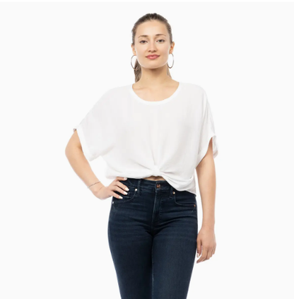 Satin T-Shirt with Front Knot Detail RB117273