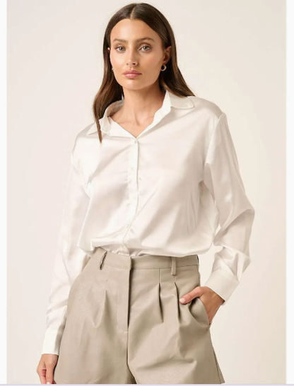 Button Down Satin Shirt H14668