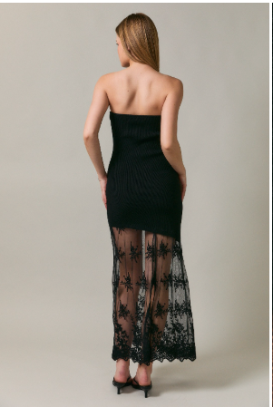 Lace Skirt Sweater Tube Dress  SWD3614