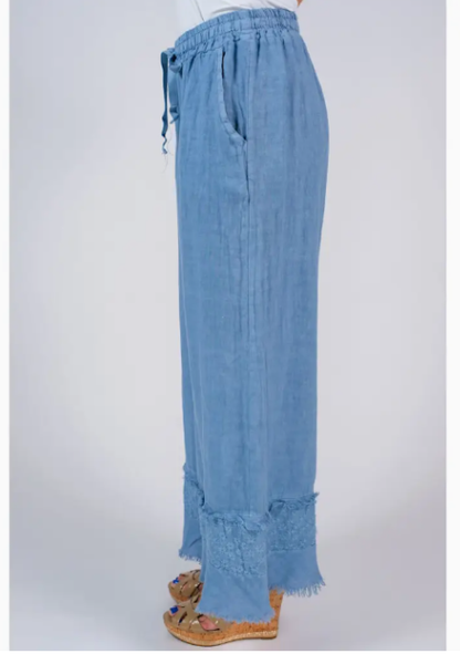 Arti Linen Embroidered Pant (PL186)