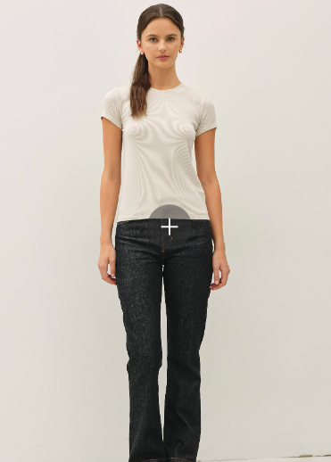 new Shade]garment Dye Ribbed Crew Neck Top  19283