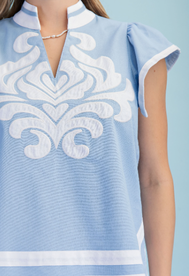 Linen V-neck Top  TE1938