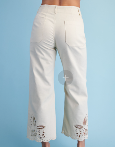 Eyelet Ankle Cropped Pants  TY1064