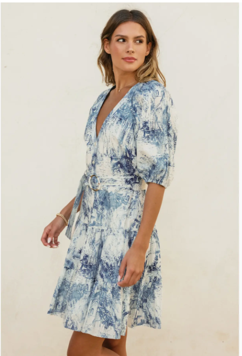 Coastline Circle Trim Belt Mini Dress (1) FD12280-P1897