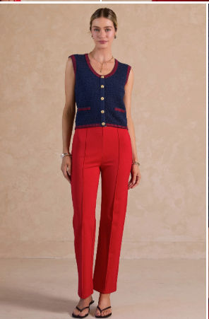Scoop Neck Button Up Sweater Vest  2520092