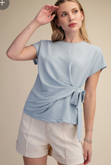 Knotted Tie Light Knit Top  T9102