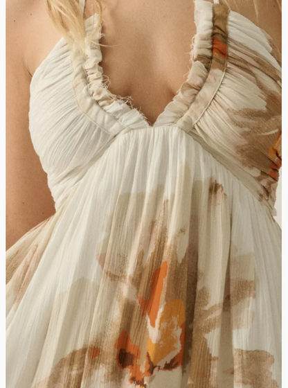 Floral-Print Halter Maxi  FDC0399C