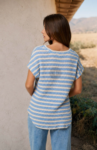 Textured Stripe Knit Top  B6FT1014