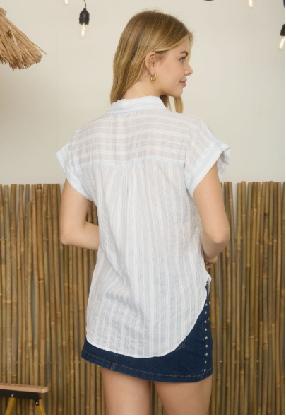 Stripe Collared Shirt  CR2918
