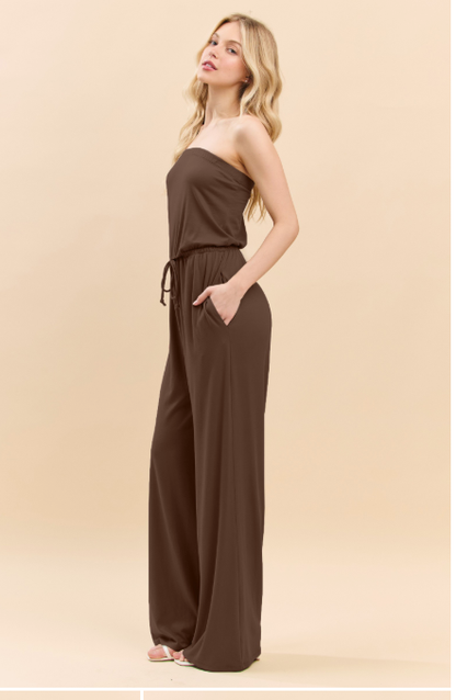 Wide Leg Tube Top Jumpsuit  JR48904A