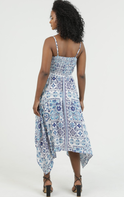 V Neck Twist Front Hanky Maxi   C4921-AA14