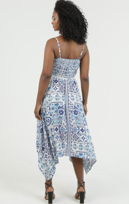 V Neck Twist Front Hanky Maxi   C4921-AA14