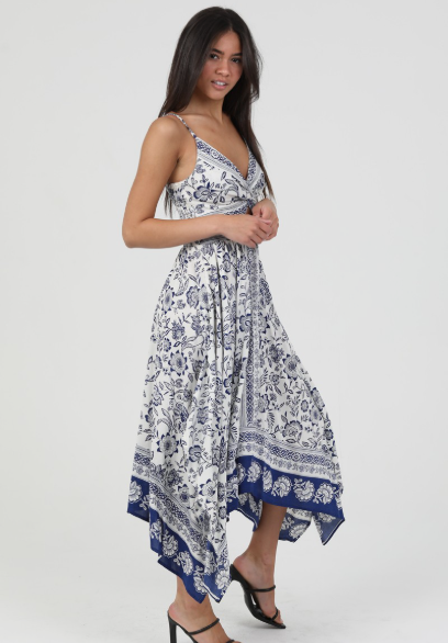 V Neck Twist Front Cutout Dress  C4921-FQ51