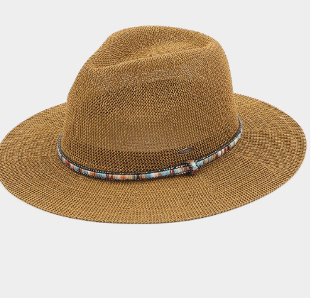 Multi-Colored Thread with Beaded Panama Hat 28-KP-014