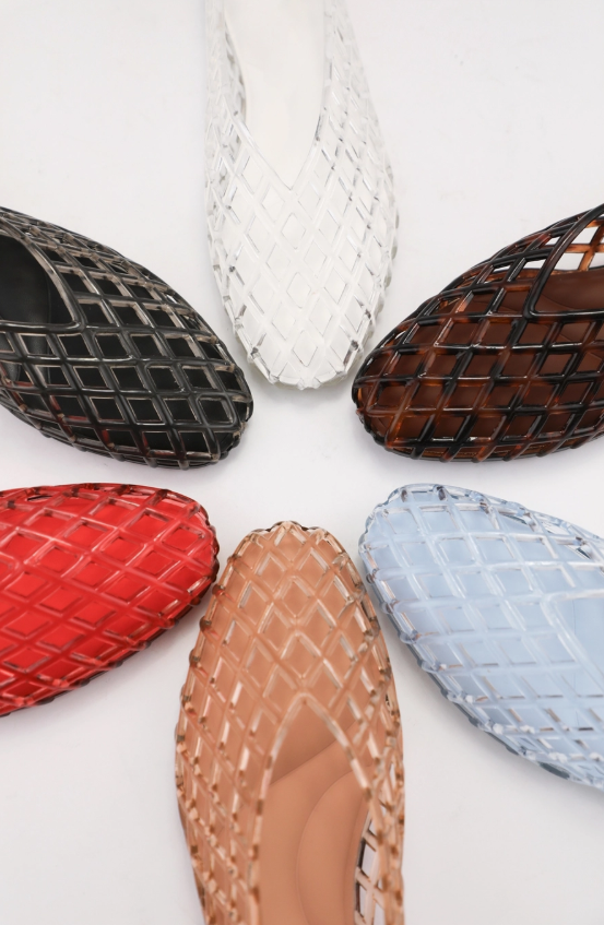 Woven Cage Jelly Ballet Flats USER-S