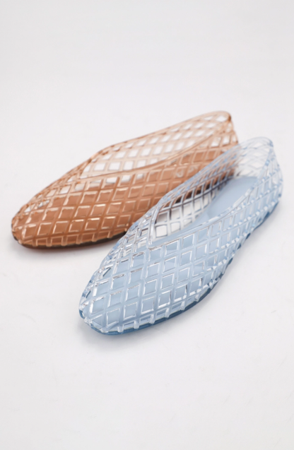 Woven Cage Jelly Ballet Flats USER-S