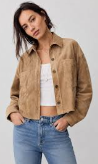All Day Cropped Suede Jacket AJ253339