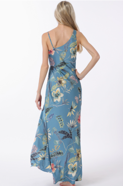Asymmetrical Wrinkled-effect Maxi Dress  DJ32523X