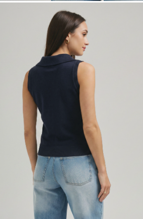 At3004 Collared Denim Sweater Vest  AT3004