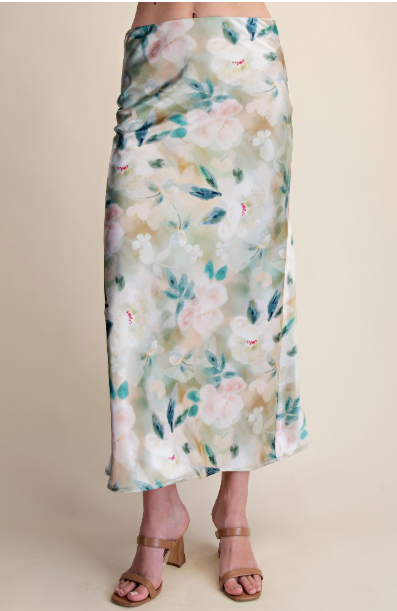 Waist Elastic Band Midi Skirt  S9003