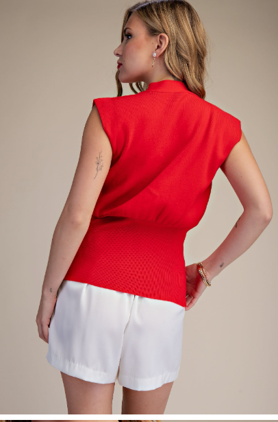 Sleeveless V-neck Knit Vest  GSW9611
