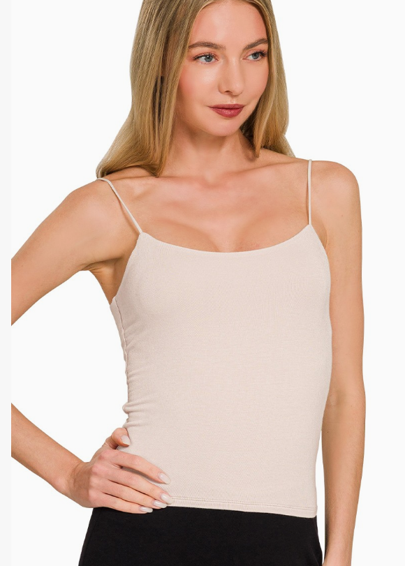 Double Layered Spaghetti Cami  Z1B-RT-8558Y