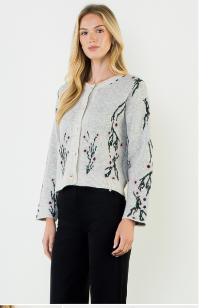 Cherry Blossom Print Cardigan  TMK2440