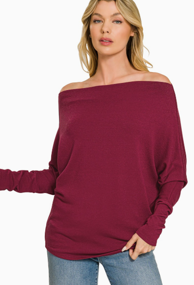 Hacci Dolman Boat Neck Top  HW-2760Y