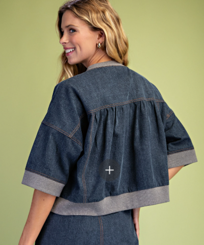 Oversized Denim Cardigan  TE2333