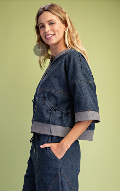 Oversized Denim Cardigan  TE2333