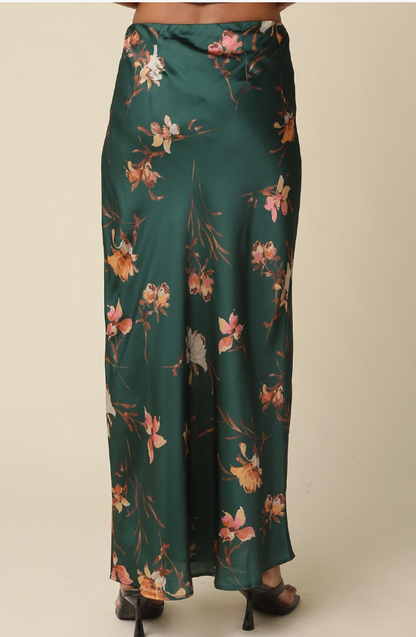 Alexis Floral Maxi Satin Skirt 2605-251LSY