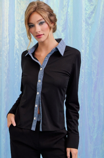 Contrast Denim Shirt AC155S