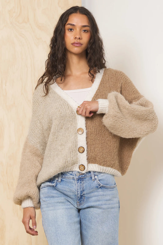 Color Block Cardigan V1007