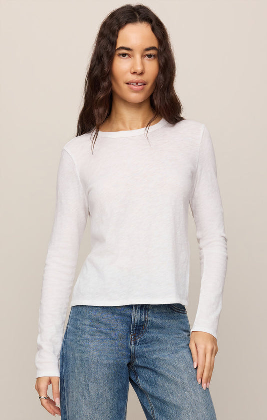 Junie Long Sleeve Tee - White front