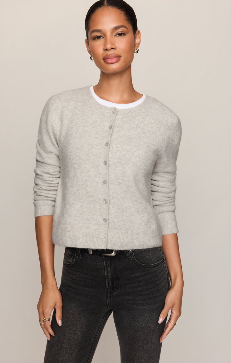 Medina Cardigan - Feather Grey detail