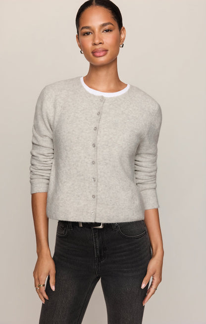 Medina Cardigan - Feather Grey detail