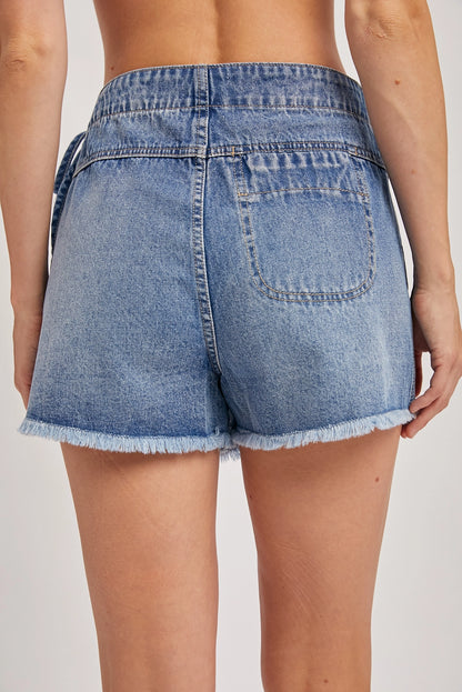 Denim Overlapping Front Skort B02786